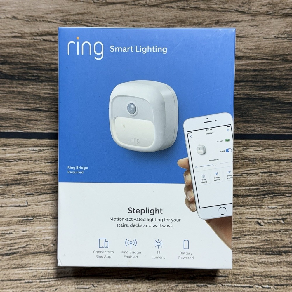 Ring Smart Lighting Motion Activated Steplight For Stairs Walkways Deck White